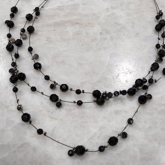 Black 13 Inch Cable Collar Necklace - Picture 2 of 3